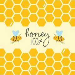 Sticker - organic honey illustration