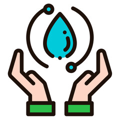 Wall Mural - save water filled outline icon