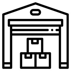 Sticker - warehouse outline icon