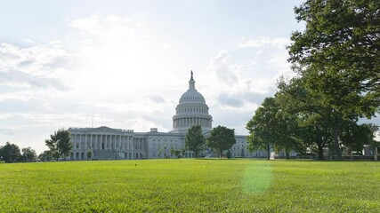 Sticker - A 4k time-lapse of clouds passing over the East Lawn of the Capitol