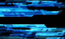 Abstract Blue Light Cyber Geometric On Black Design Modern Futuristic Technology Background Vector