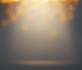 Wall Mural - product showcase with spotlight. use as montage for product display. background with blurred bokeh a