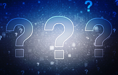 Poster - 2d illustration question mark background