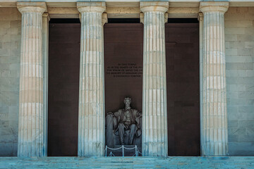 Sticker - Beautiful shot of the Abraham Lincoln Memorial statue during the day in Washington, USA