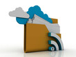 © jijomathai - 3d illustration WiFi symbol with cloud folder