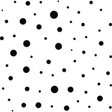 Black Polka Dots Random Pattern Background. Grunge Texture. Vector Illustration.