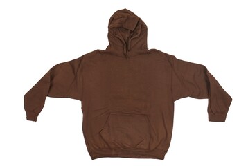 Brown hoodie on white background