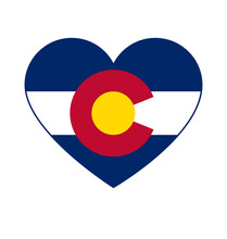 Colorado Co State Flag In Love Heart Shape Symbol