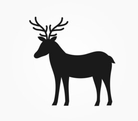 Wall Mural - reindeer silhouette christmas icon.