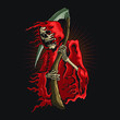 grim reaper with scyth illustration vector graphic
