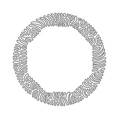 Poster - Continuous one line drawing hand drawn octagon, blank drawing frame isolated, black scribble lines, single octagon. Swirl curl circle background style. Single line draw design vector illustration