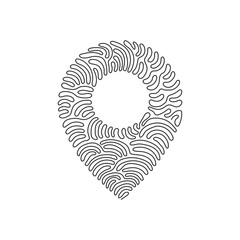Poster - single continuous line drawing map pin. line with editable stroke. location pin icon. outline figure