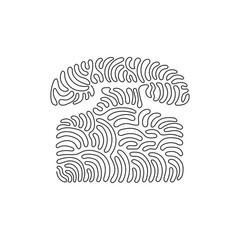 Poster - Single continuous line drawing phone flat icon. Single high quality outline symbol for web design or mobile app. Phone thin line signs for design logo. Swirl curl style. One line draw graphic vector