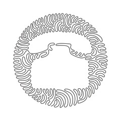 Poster - Continuous one line drawing phone flat icon. Single high quality outline symbol for web or mobile app. Phone thin line sign for logo. Swirl curl circle background style. Single line draw design vector