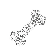 Poster - Single continuous line drawing dog bone icon in modern flat design isolated on white background, pet food symbol for web site or mobile app. Swirl curl style. One line draw graphic vector illustration