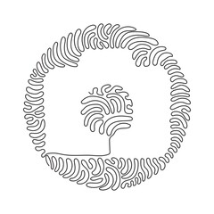 Poster - Single one line drawing camera linear icon, simple digital device flat design for app logo web website button ui ux interface. Swirl curl circle background style. Continuous line draw graphic vector