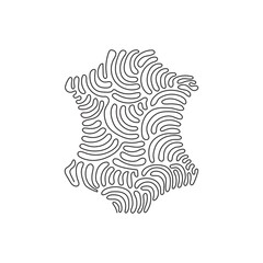 Poster - Single continuous line drawing leather sign flat icon. Outline symbol for web design or mobile app. Thin line sign for design logo. Swirl curl style. Dynamic one line draw graphic vector illustration
