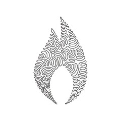 Poster - single continuous line drawing fire flame emoji icon logo symbol. lit symbol modern simple icon for 