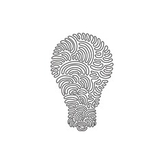 Poster - single one line drawing light bulb icon. single line of light bulb for business idea, brainstorm or 