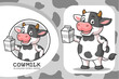 Cartoon milk cow design template