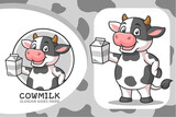 Fototapeta Kosmos - Cartoon milk cow design template