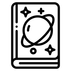 Poster - space book line icon