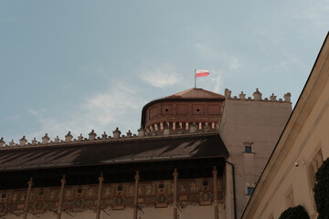 Sticker - View of Wawel Royal Castle. Zamek Krolewski na Wawelu, Krakow, Poland.