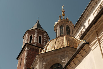 Sticker - Low angle view of Wawel Royal Castle. Zamek Krolewski na Wawelu, Krakow, Poland.