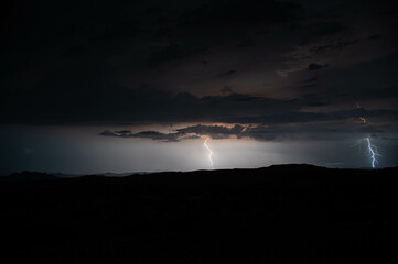 Wall Mural - mesmerizing scene of a lightning during a thunderstorm at night