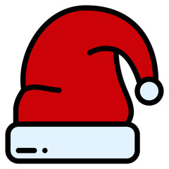 Canvas Print - santa hat filled outline icon