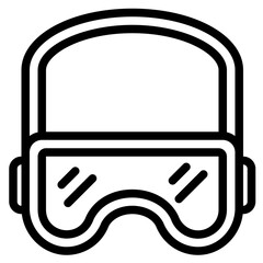 Canvas Print - goggle outline icon