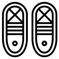 Sticker - snowshoes outline icon