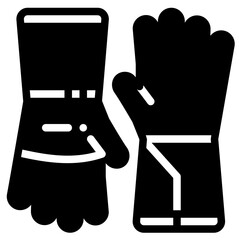 Sticker - winter gloves glyph icon