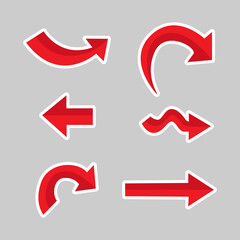 Poster - Set of red arrow stickers design