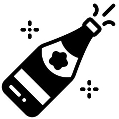 Poster - champagne glyph icon