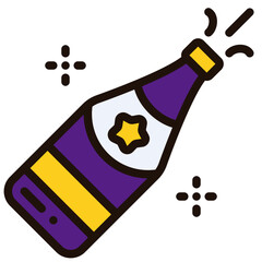 Sticker - champagne filled outline icon