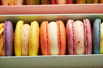 Wall Mural - french macaroons in a box