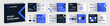 Brand Guidelines template. Dark blue Logo Guideline template. Multi-purpose Brand Manual presentation mockup. Logo Guide Book layout