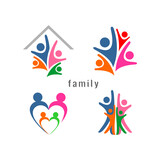 Fototapeta Konie - abstract family logo vector template