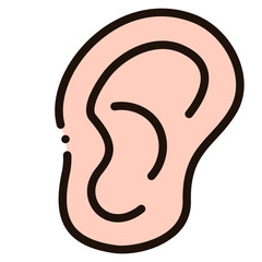 Sticker - ear filled outline icon