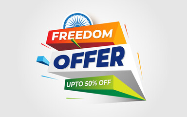 Indian Republic Day Big Sale Background Design Template with 50% Discount Tag