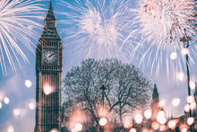 Explosive Fireworks Around Big Ben.