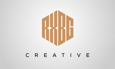 creative polygon RXBG letters logo design, vector template