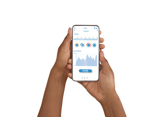 Aufkleber - Black woman hands using financial app on smartphone