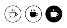 Cup Of Coffee, Mug, Tea Icon Hot Drink Icon Icons Button, Vector, Sign, Symbol, Logo, Illustration, Editable Stroke, Flat Design Style Isolated On White Linear Pictogram