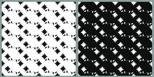 Set Of Vector Seamless Patterns. Black White Flowers On White And Black Isolated Background. 