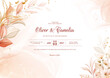 Landscape floral wedding invitation card with pastel floral decoration. Foliage design concept