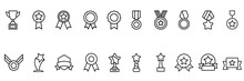 Awards Icon Vector Set. Trophy Illustration Sign Collection. Winner Symbol.