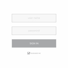 Poster - Log in Form Vector in Rectangle for UI Design
