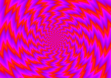 Red Zigzags. Spin Illusion.